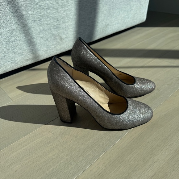 Botkier Valentina Glitter Block Heels - Gunmetal Size 8M - Picture 4 of 7